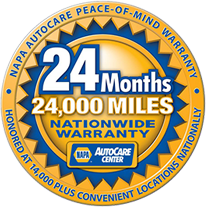 24 Months 24,000 Miles Nationwide Warranty NAPA Autocare Center